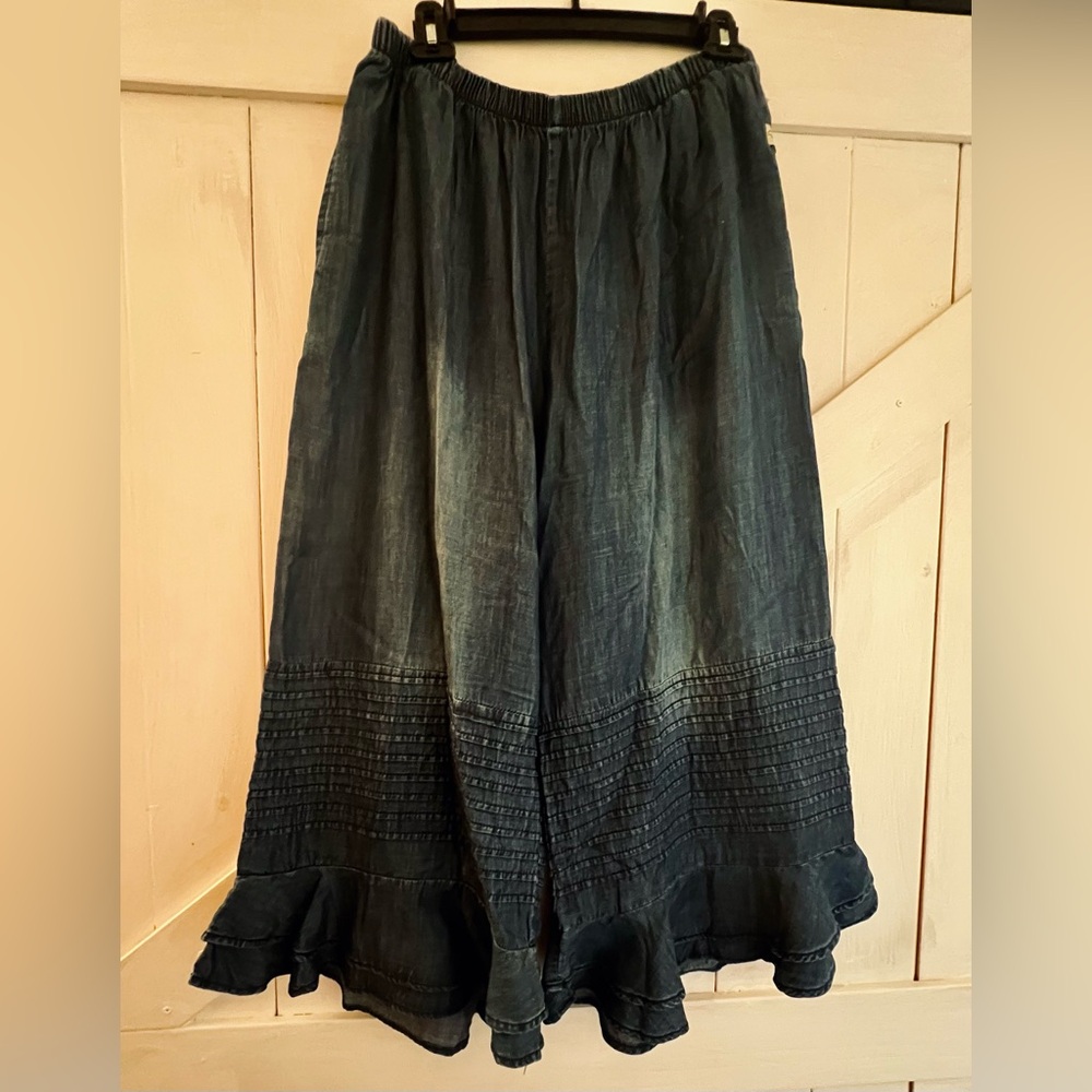 Jaded Gypsy - Orbit Denim Ruffle Pants - L/XL